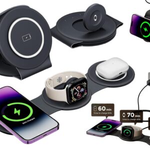 3 IN 1 Foldable Magnetic 18W Fast Wireless Charging Pad