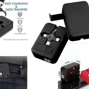 3 in 1 Retractable Fast Charging Cable with Mobile Holder