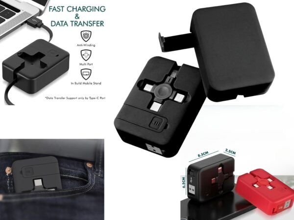 3 in 1 Retractable Fast Charging Cable with Mobile Holder