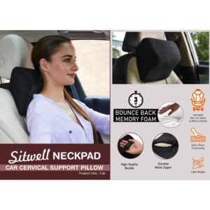 SitWell NeckPad Car Cervical Support Cushion Pillow with Memory foam