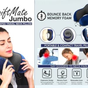 DriftMate Jumbo Hump shaped Memory Foam Travel Neck Pillow