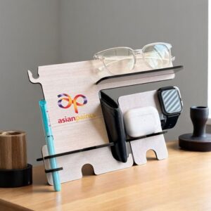 7-in-1 Wooden Cut Out Desk Organizer