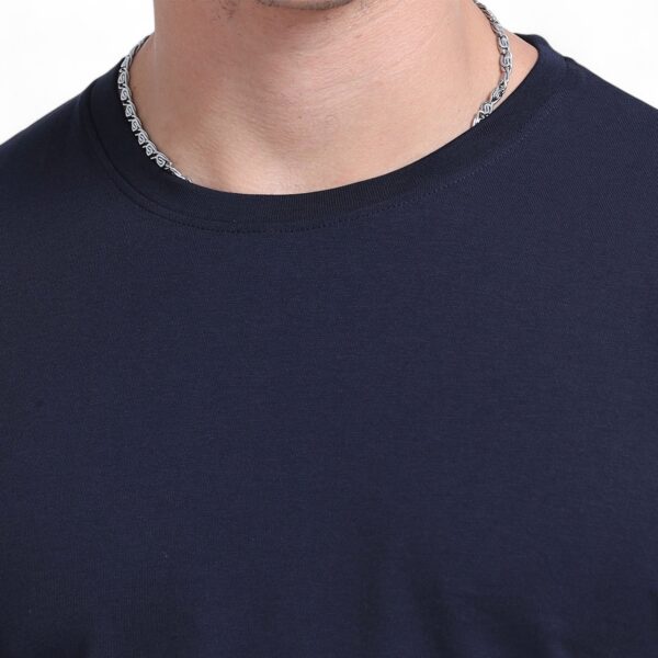 Premium Round Neck T-shirt Navy Blue - Image 2